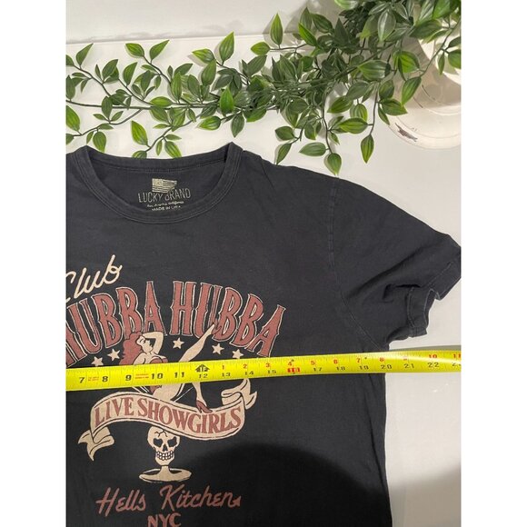 Lucky Brand Club Hubba Hubba Live Showgirls Graphic T-Shirt S Black 100% Cotton - Picture 7 of 8